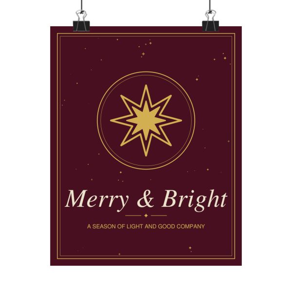 Merry and Bright Holiday Wall Art Poster (8 x 10 in)