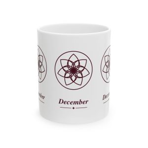December Birth Month Floral Ceramic Coffee Mug (11 oz)