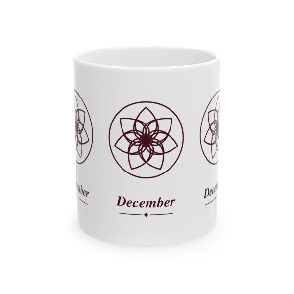 December Birth Month Floral Ceramic Coffee Mug (11 oz)