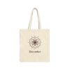 December Birth Month Floral Cotton Canvas Tote Bag