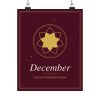 December Birth Month Floral Wall Art Poster (8 x 10 in)