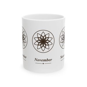 November Birth Month Floral Ceramic Coffee Mug (11 oz)
