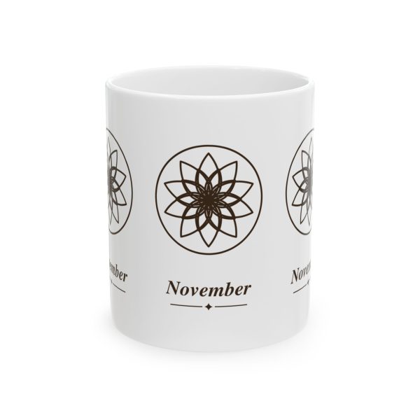 November Birth Month Floral Ceramic Coffee Mug (11 oz)