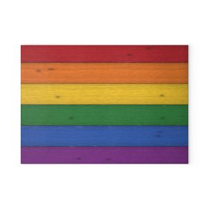 Faux Wood Rainbow 2x4 Style Tempered Glass Cutting Board