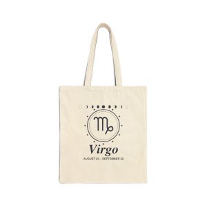 Virgo Zodiac Cotton Canvas Tote Bag