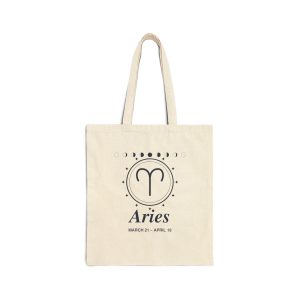 Aries Zodiac Cotton Canvas Tote Bag