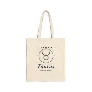 Taurus Zodiac Cotton Canvas Tote Bag