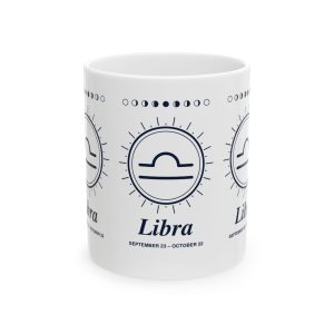 Libra Zodiac Celestial Ceramic Coffee Mug, 11 oz