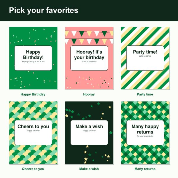 Printable birthday card pack designs inside