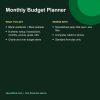 Monthly budget planner spreadsheet showing planned versus actual by category (details)