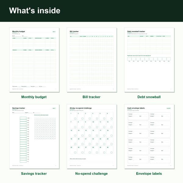 Budget binder printable pages (inside)