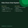 Kids chore chart and reward system printable pages (details)