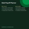Debt payoff planner dashboard showing debt-free date and interest saved (details)