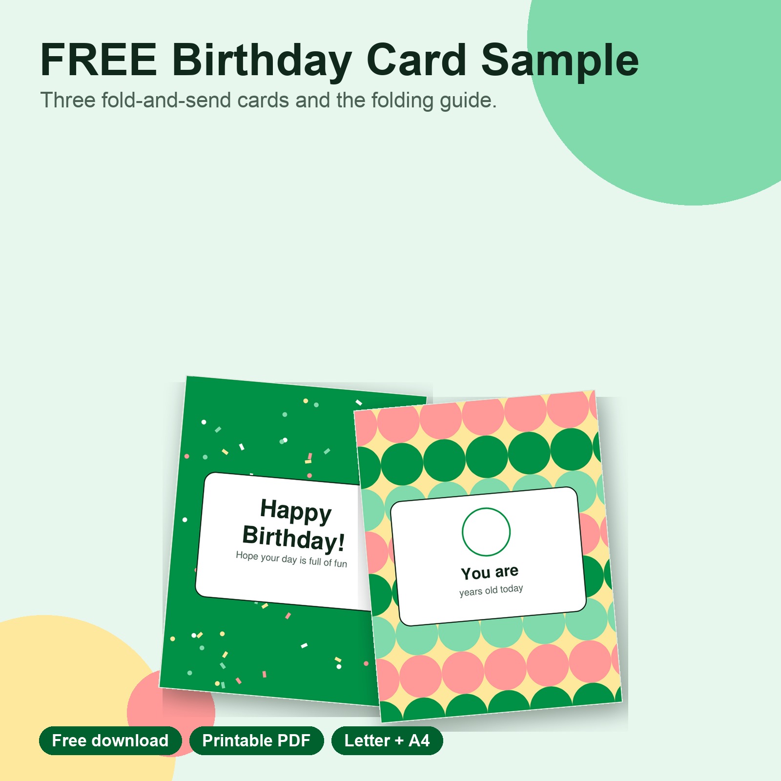 Free birthday card sample printable