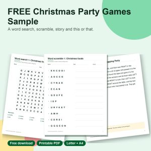 Free Christmas party games sample printable