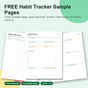 Free habit tracker sample pages printable