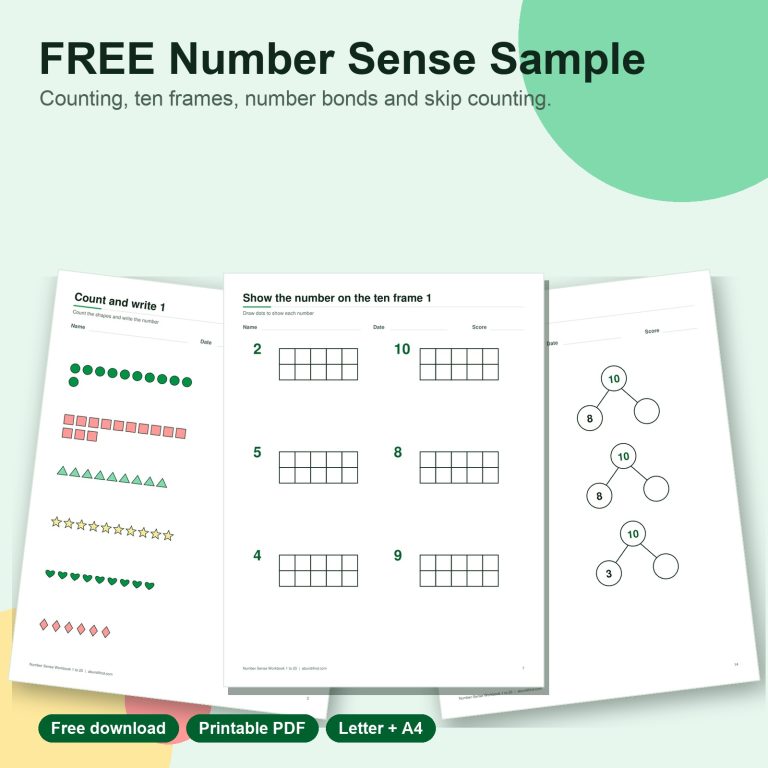 Free number sense sample printable