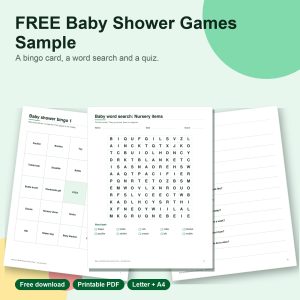 Free baby shower games sample printable