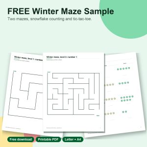 Free winter maze sample printable