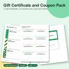 Printable gift certificate and coupon pack