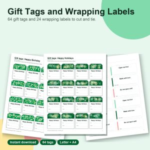 Printable gift tags and wrapping labels