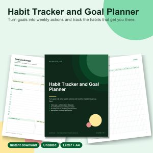 Habit tracker and goal planner printable pages
