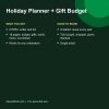Holiday planner and gift budget printable pages (details)