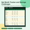 Net worth tracker and savings challenge spreadsheet