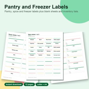 Pantry and freezer labels printable