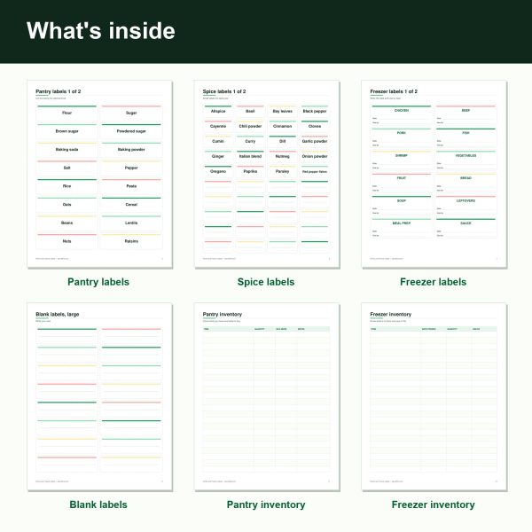 Pantry and freezer labels printable