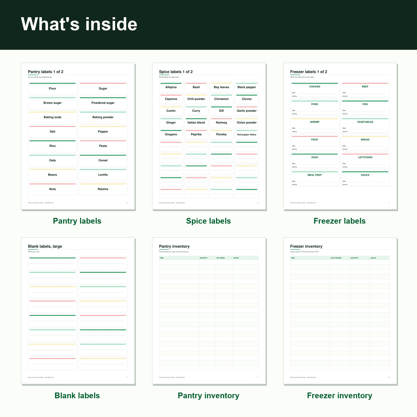 Pantry and freezer labels printable