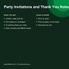 Printable party invitations and thank you notes details