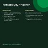 2027 printable planner monthly and weekly pages (details)