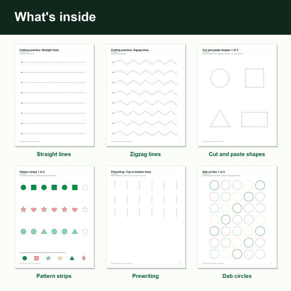 Scissor skills and fine motor pack printable pages