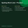 Spelling word lists and practice sheets printable pages (details)