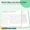 Winter maze and activity pack printable pages