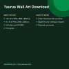 Taurus zodiac wall art in navy and gold, framed print (details)