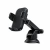 Black adjustable car phone holder with suction base