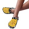 Cow print western clog with a yellow upper, product view 2