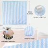 Soft dish towel with size diagram showing about 12 inches square