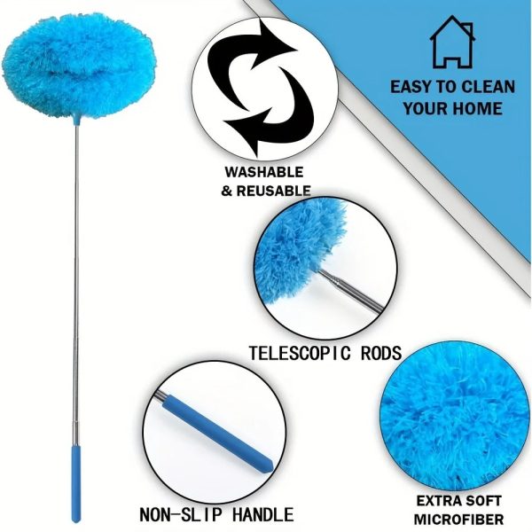 Extendable microfiber duster with non-slip handle