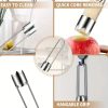 Stainless steel corer with hanging grip and apple