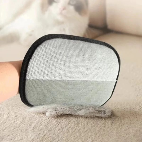 Reusable pet hair removal glove, double-sided