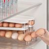 Two-tier rolling egg holder for the refrigerator