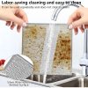 Double-sided metal mesh scrubbing cloth on a greasy surface