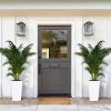 Tall white self-watering planter set of 2