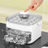 Two-layer ice cube tray with lid and storage bin