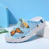 Women's butterfly print slip-on clog slippers in Blue